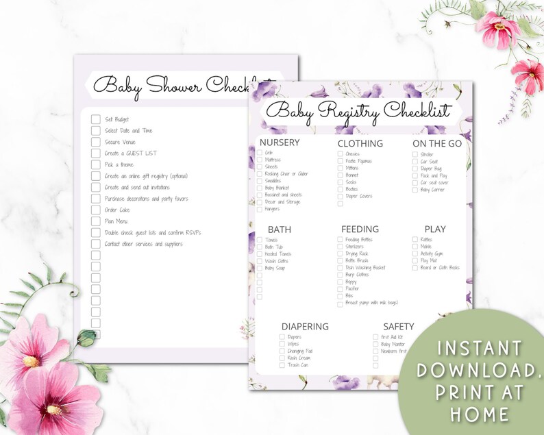 Printable Baby Shower Planner | Baby Shower Planning PDF Checklist - Etsy