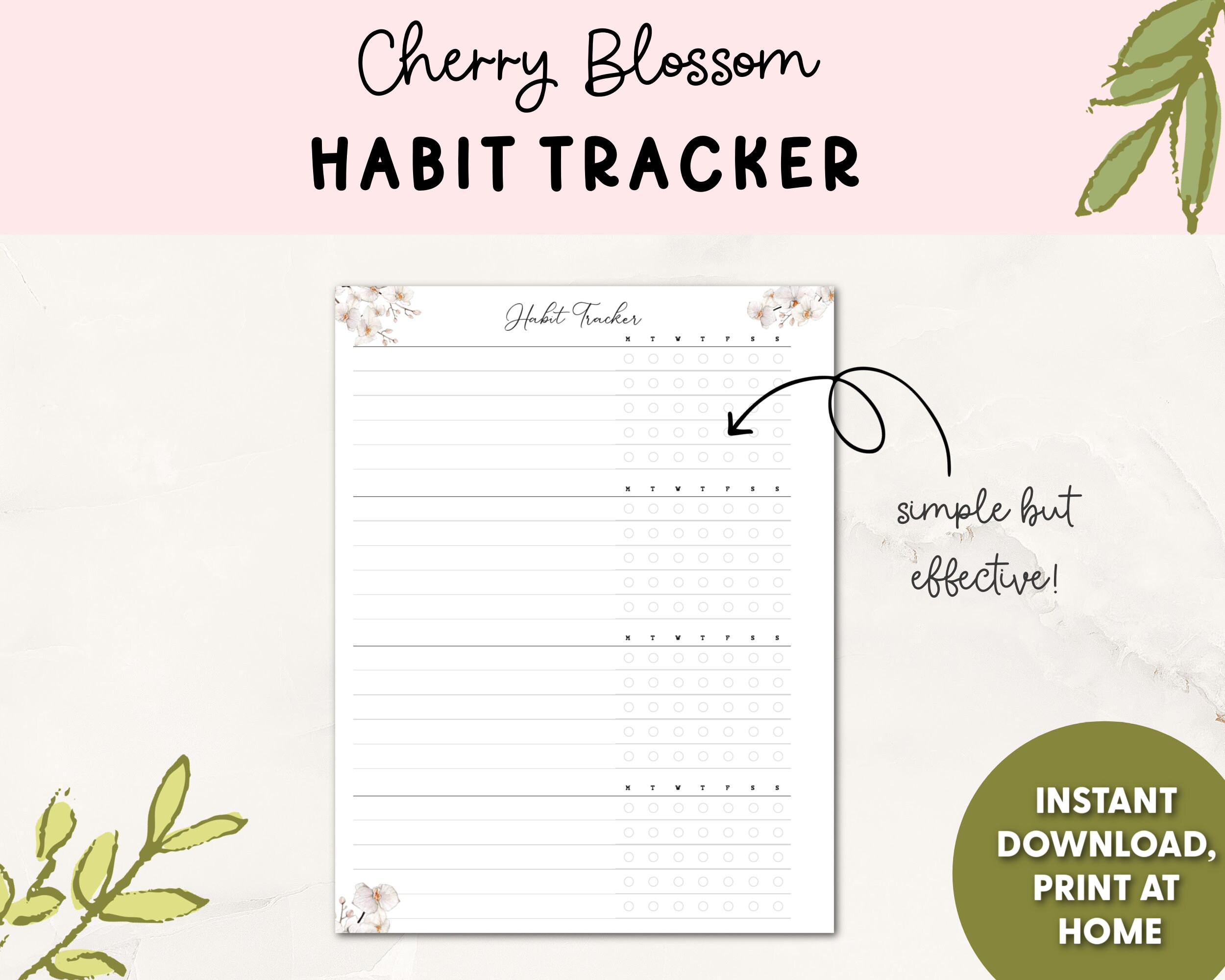 Spring Can Tracker Spring Habit Tracker PDF Printable A5 A4 Happy Size US Letter - Etsy