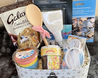 Cesta de regalo para hornear / Regalo para panaderos / Regalo de cocina / Kit de repostería / Regalo de cumpleaños / Regalo de Navidad / Cesta de regalo / Regalo de cumpleaños de primavera