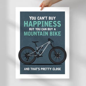 Mountain Bike Poster PRINTABLE, Graphic Print for Riders, Bicycle Poster, Cycling Decor, Gift for Cyclist, Digital High-Quality PNG Download