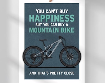 Mountain Bike Art Print: Cycling Gift for Riders (Digital Download PNG File)
