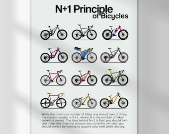 Impresión artística de ciclismo: Póster de bicicleta N+1 (Descarga digital)