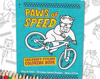 Libro para colorear de ciclismo infantil: Patas de velocidad, 26 diseños de animales (PDF)
