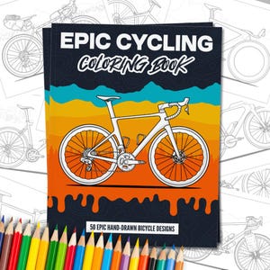 Cycling Coloring Book: 50 Bike Illustrations for Cyclists (PDF Download)