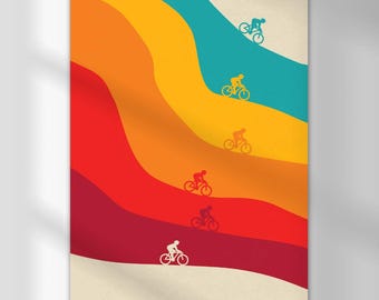 Impresión artística de bicicleta retro: póster de ciclismo vintage (descarga digital)