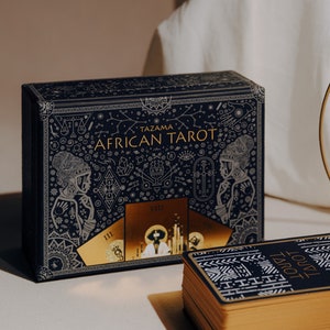 Mazzo di tarocchi africani con guida – Carte dei tarocchi neri e mazzo di oracoli per la divinazione | Afrocentric Fortune Telling - Set di guida ancestrale