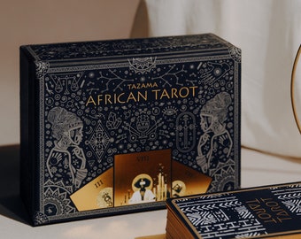 Black Tarot Cards Deck with Guidebook: Explore the Power of Divination with Our African Translation of Traditional Tarot deck