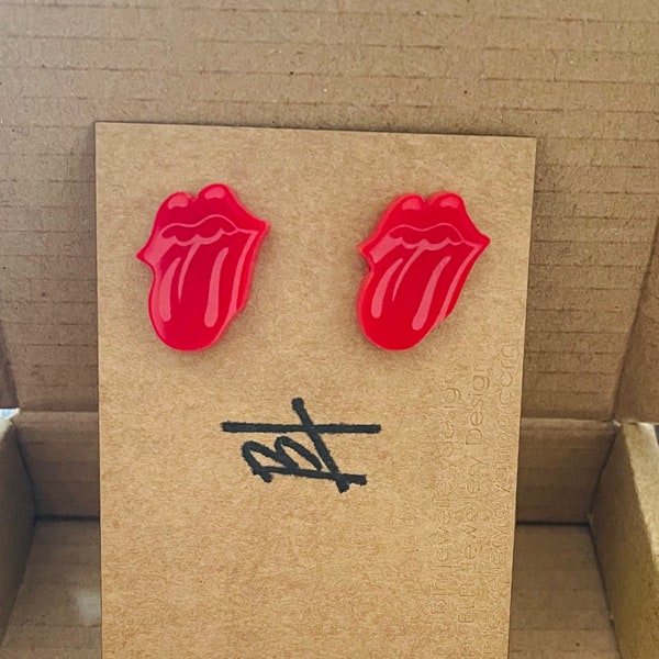 Rolling Stones Logo Silhouette Stud Earrings