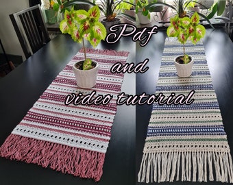 Tutoriel vidéo sur le MOTIF DE CROCHET et téléchargement pdf. Chemin de table Marianne. Jolie couverture au crochet, nappe