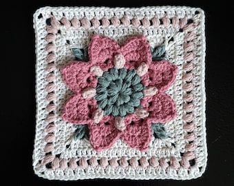 GRANNY SQUARE, CROCHET Square,Add a Pop Of Color To Your Crochet Projects With This Anemone Square Pattern