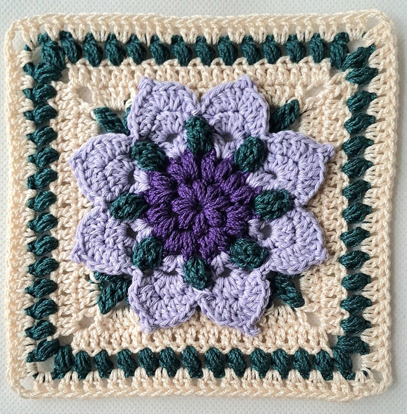 GRANNY SQUARE, CROCHET Square,Add a Pop Of Color To Your Crochet Projects With This Anemone Square Pattern image 9