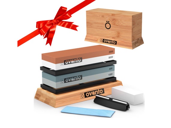 Knife Sharpening Stone Set – Dual Grit Whetstone 400/1000 1000/3000  3000/8000