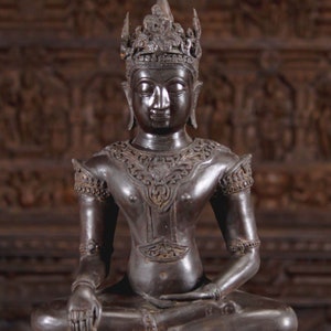 Thai Brass Royal Buddha Statue Meditating in Ardha Padmasana or Half Lotus Position 20&quot;