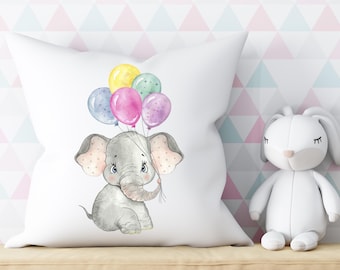 Housse de coussin pour chambre d'enfant éléphant : décoration douce pour tout-petit