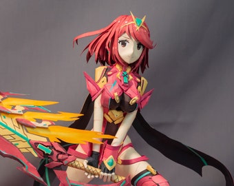 XenoBlade 2 pyra, Papercraft figure, Digital, PDF Template, DIY, A4, 1:6 Figure