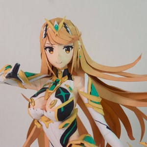 XenoBlade 2 Mythra, Figura de Papercraft, Digital, Plantilla PDF, DIY, A4, Figura 1:6