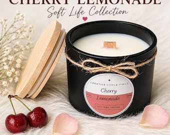 Cherry Lemonade Soy Candle | Wood Wick, Fruity Summer Scent
