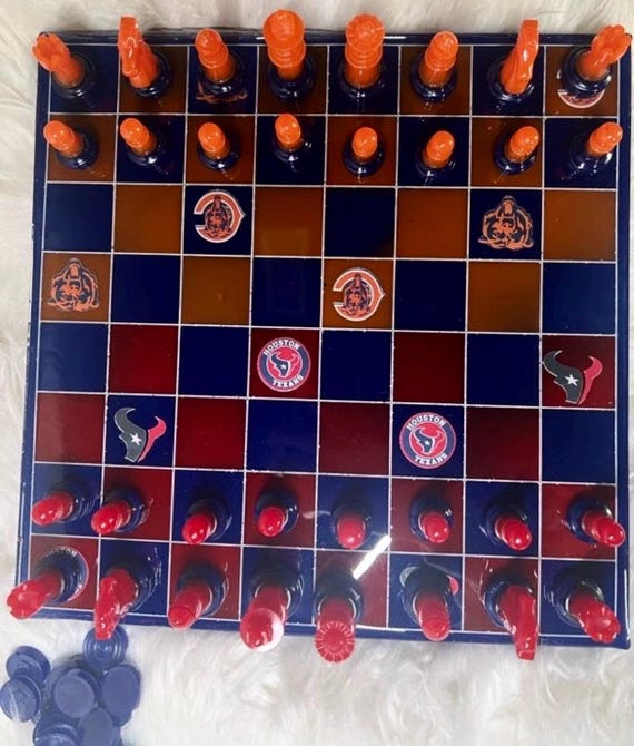 Bears Vs Houston Chessboard, Double Team Chessboard, Custom