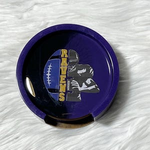 5Pc Resin Ravens Coaster Set with matching holder, perfect gift, can also be personalized