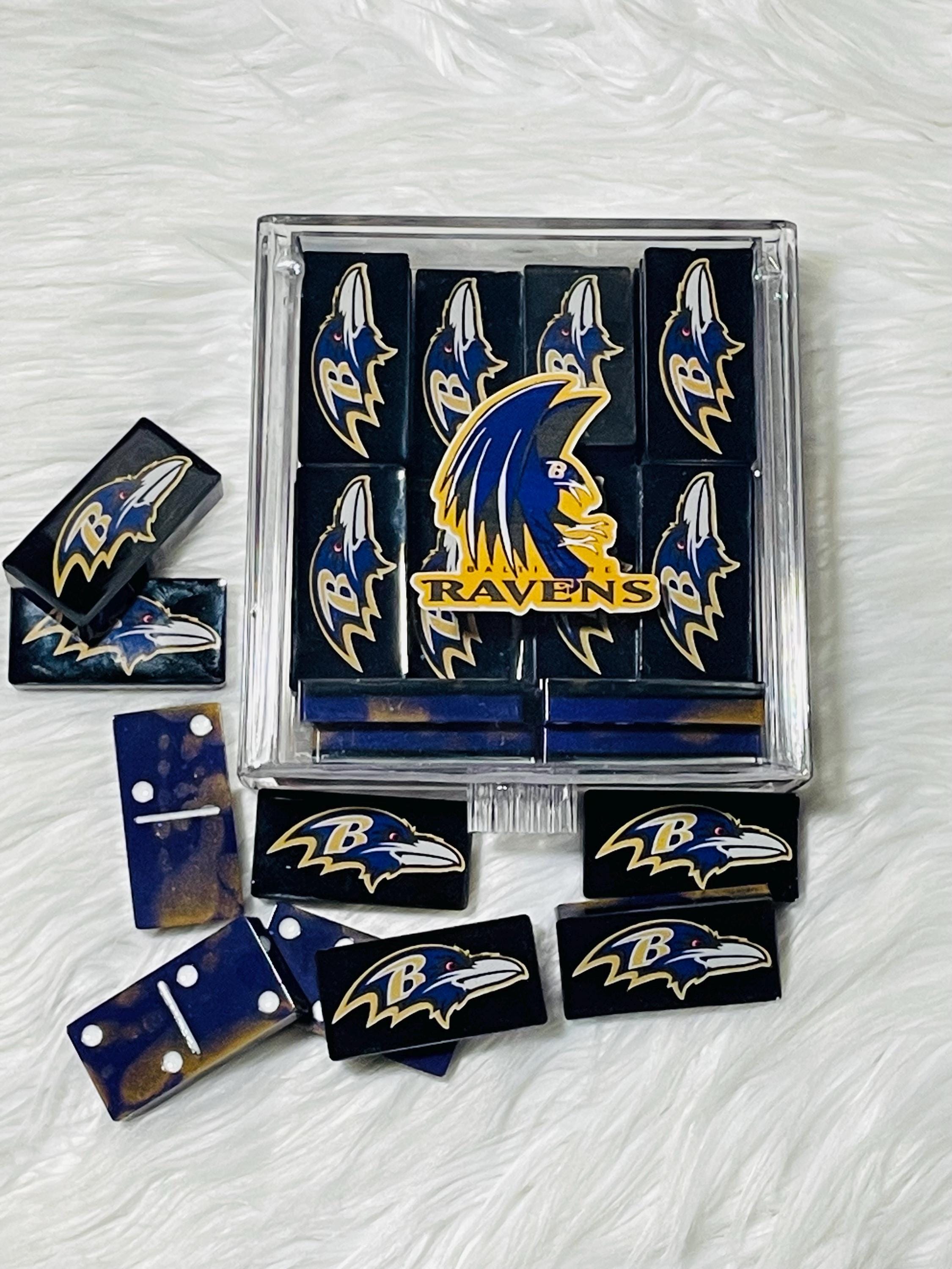 Personalized Double 6 Dominoes, Customizable Gifts, Domino Set, Custom Dominos, Personalized Gift, Football Dominoes, Ravens, Ravens dominos