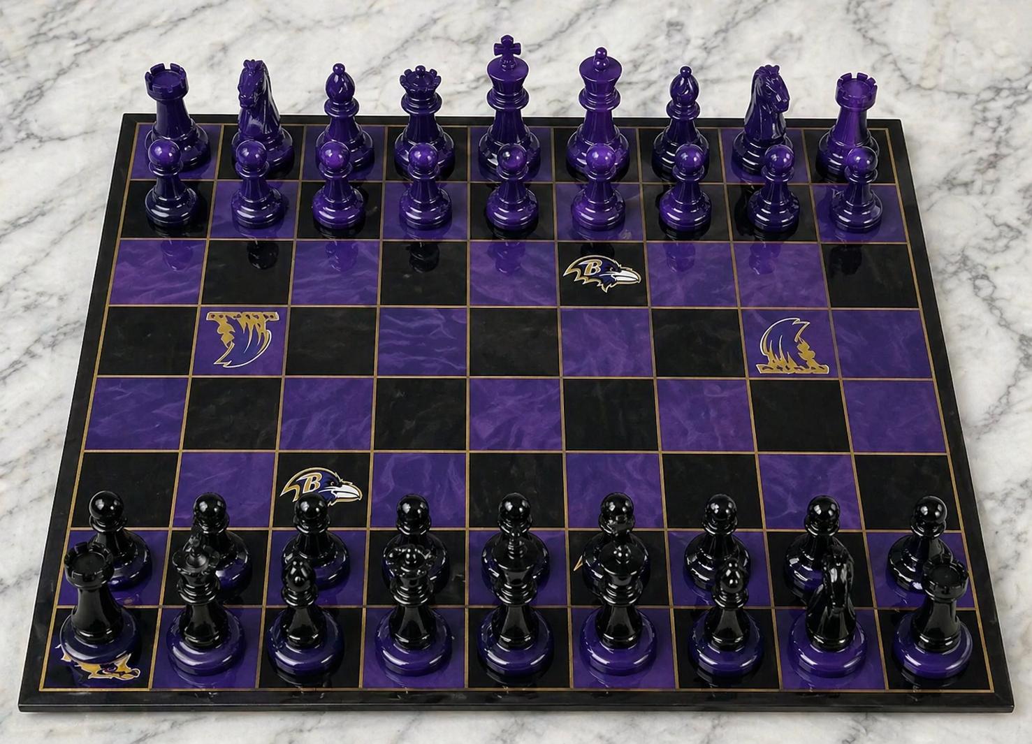 Custom Ravens Resin Chess & Checkers Set | NFL NBA Custom Theme ...