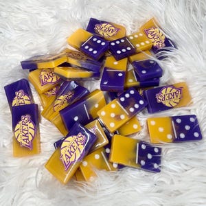 Personalized Double 6 Dominoes Box Set, Customizable Gifts, Domino Set, Custom Dominoes, Personalized Gift, Basketball Dominoes, Lakers