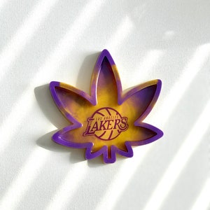 Leaf Ashtray, Pot Ashtray, Lakers Ashtray, Basketball Ashtray, Jewelry Catcher, Leaf Jewelry Catcher, Jewelry Holder, Lakers, Purple Ashtray