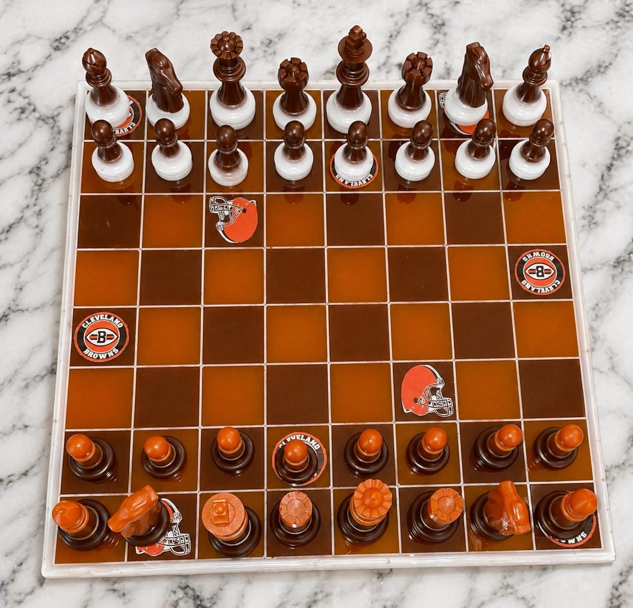 Custom Cleveland Browns Resin Chess Set | Handmade Luxury Game