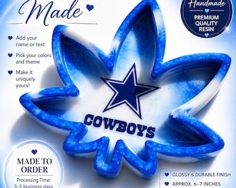 Custom Cowboys Leaf Ashtray | Resin Tray | Choose Your Style (B, C, D)