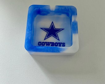 Ashtray, Square Ashtray, cowboys Ashtray, Football Ashtray, Jewelry Holder, Cowgirls, Blue Ashtray, White ashtray