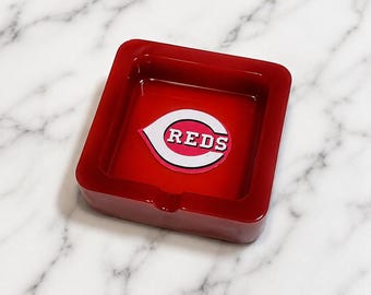 Custom Resin Cincinnati Ashtray | Square Ashtray | Personalized Ashtray | Sports Team Ashtray | Epoxy Ashtray | Handmade Smoking Accessories