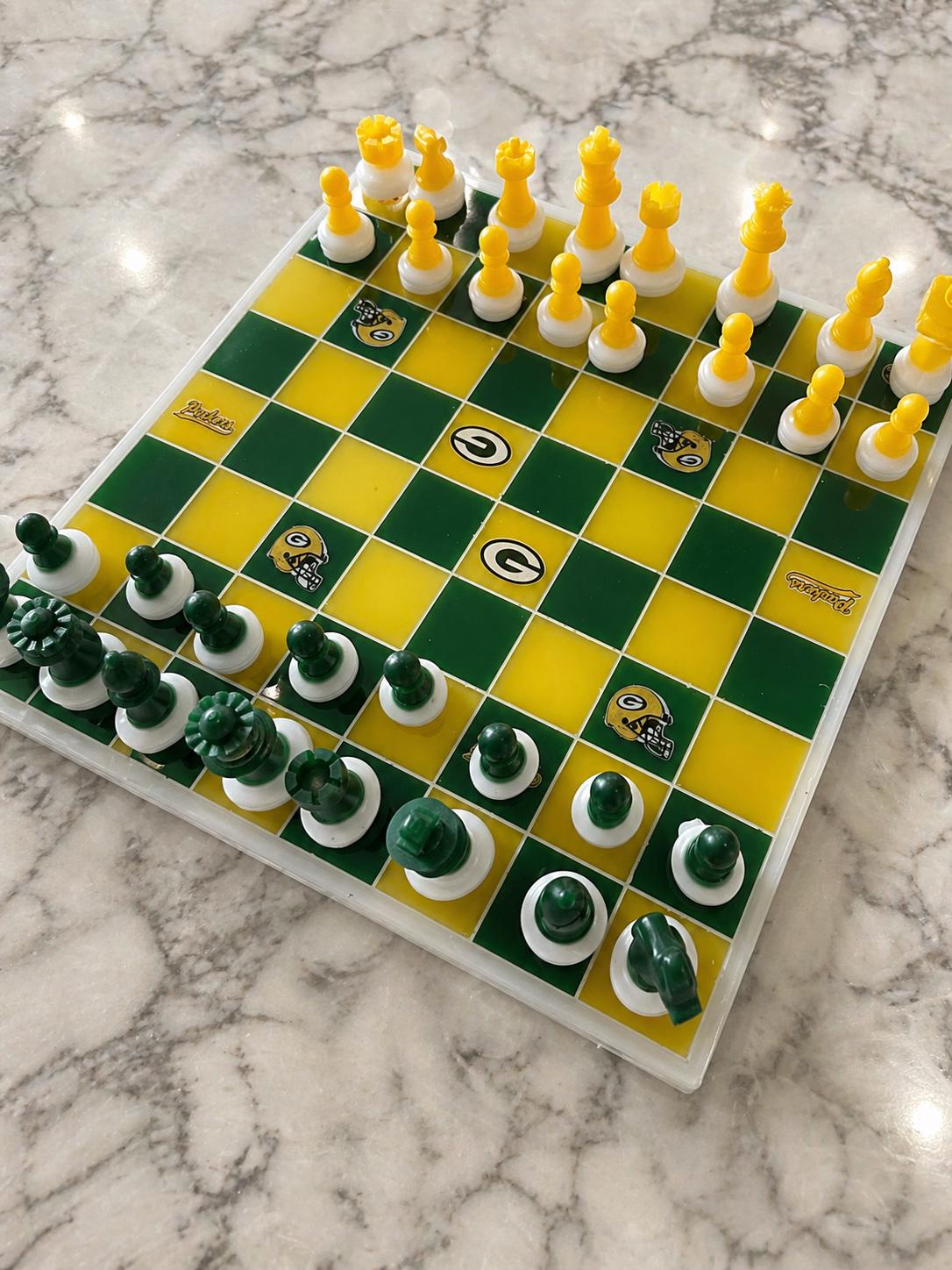 Green Bay Packers Resin Chess & Checkers Set | Custom NFL Game