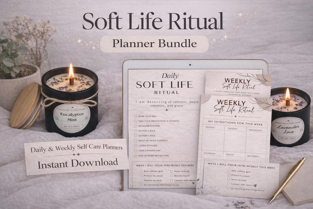 Soft Life Ritual Planner Bundle | Daily Weekly Self Care (digital ...