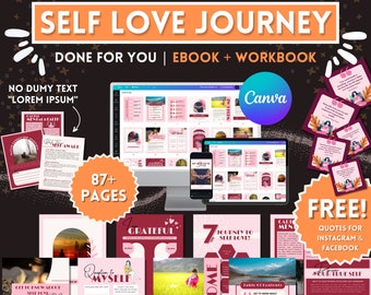 Self Love Journey | Done For You | Self Love Coach Workbook | Brandable eCourse | Self Love Workbook | Editable Canva | Lead Magnet Coach