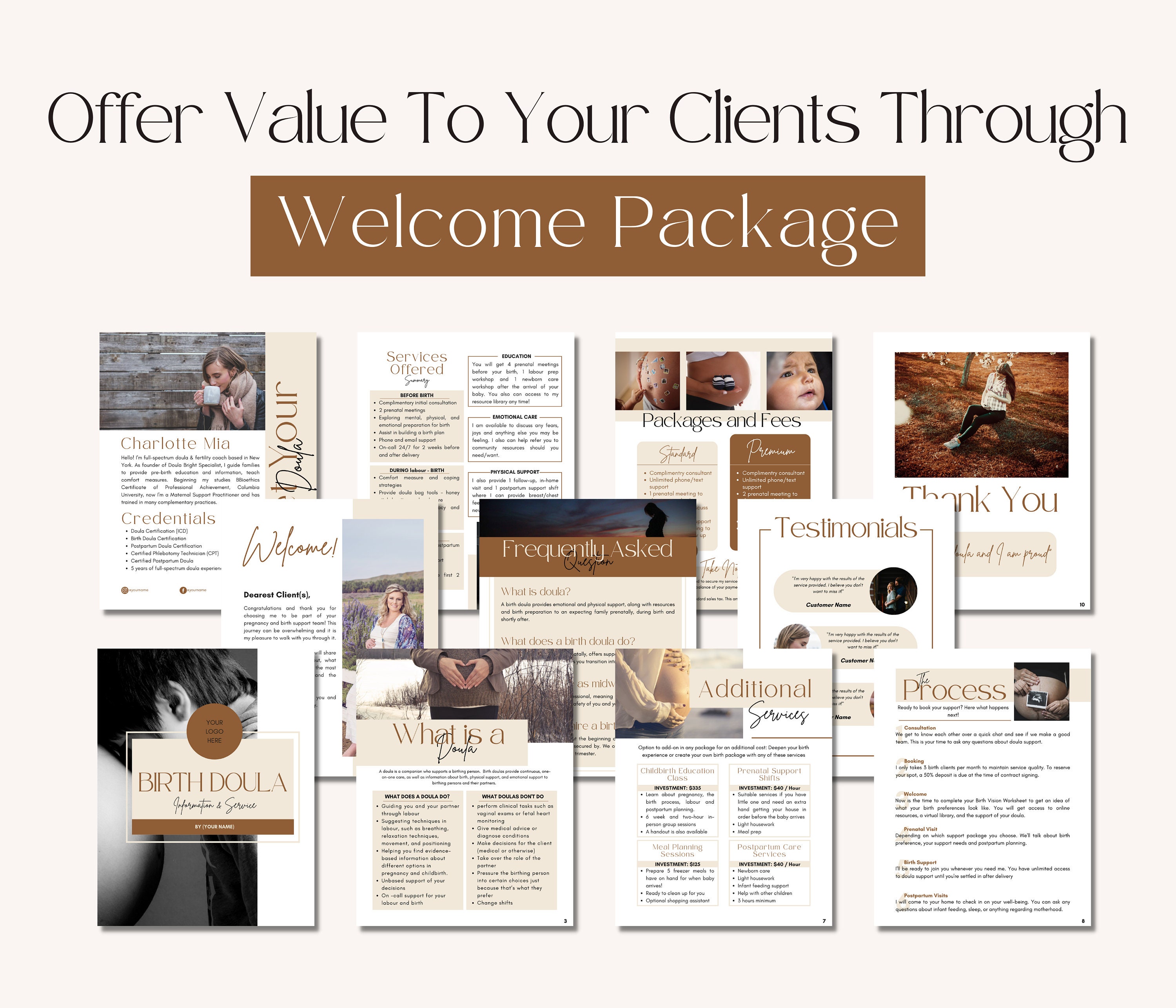 Birth Doula Welcome Packet, Done for You, Doula Client Information and ...