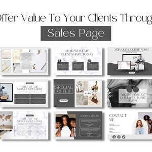 Canva Sales Page Template, Canva Website Template, Minimalist Website template, Landing Page Template, Course Creator Canva, Canva Template image 4