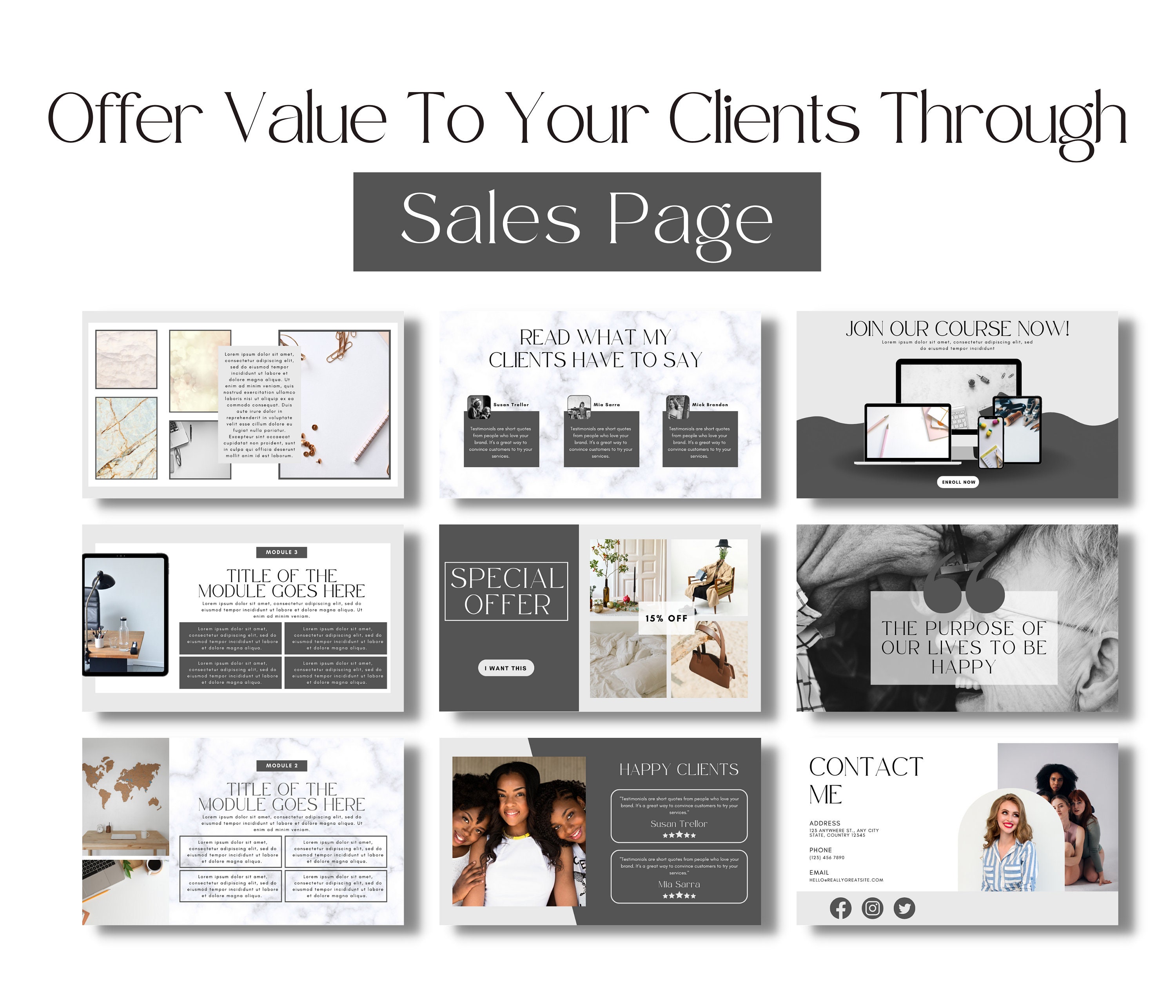 Canva Sales Page Template Canva Website Template Minimalist Website Canva Sales Page Template Canva Website Template Minimalist Website