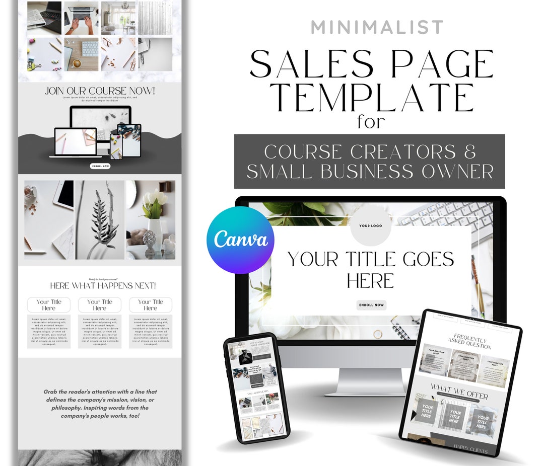 Canva Sales Page Template Canva Website Template Minimalist Website Canva Sales Page Template Canva Website Template Minimalist Website