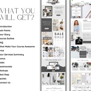Canva Sales Page Template, Canva Website Template, Minimalist Website template, Landing Page Template, Course Creator Canva, Canva Template image 2
