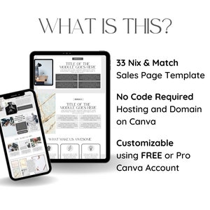 Canva Sales Page Template, Canva Website Template, Minimalist Website template, Landing Page Template, Course Creator Canva, Canva Template image 3