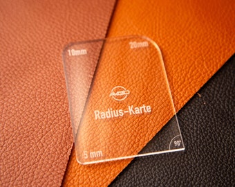 Radius-Karte für perfekte Ecken bei der Lederbearbeitung! 5mm, 10mm, 20mm und 90 Grad