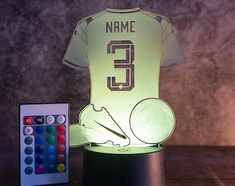 Personalized Football Jersey LED Lamp with Name & Number – Acrylic Night Light