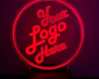 Dein Logo als personalisierte LED Tischlampe aus Acryl Nachtlicht Geschenkidee