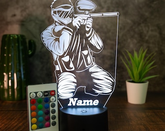 Personalisierte Paintball Lampe, personalisiertes Geschenk Paintball, Gotcha, Nachtlicht