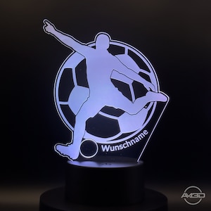 personalisierte Tischlampe Fußballspieler Nachtlicht LED Acryl // Fußball