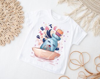 Cute Pirate Bottle Toddler T-Shirt  Funny Cartoon Ship Design for Kids  Nautical Adventure Tee  Unique Ocean Outfit for Boys & Girls