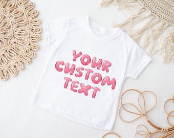 Retro Custom Text Kids Shirt, Your Custom Here, Custom Your Text Toddler Shirt, Custom Kids Shirt, Custom Text Printed, Custom Baby Bodysuit