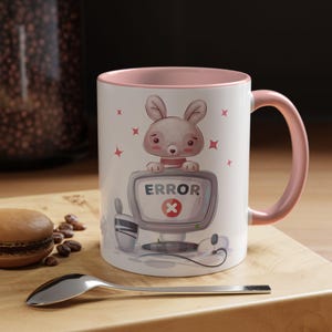 Error Bunny Mug, Programmer Gift, IT Support Mug, Computer Lover Gift, Cute Bunny Coffee Mug, Geek Gift, Tech Lover Mug