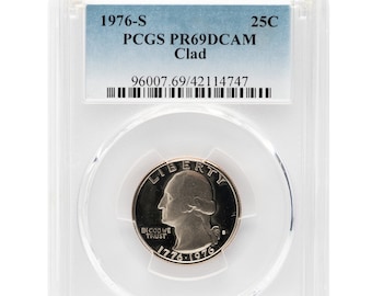 1976-S Bicentennial Quarter Proof – Near-Perfect PCGS PR69 DCAM – America 250 Keepsake