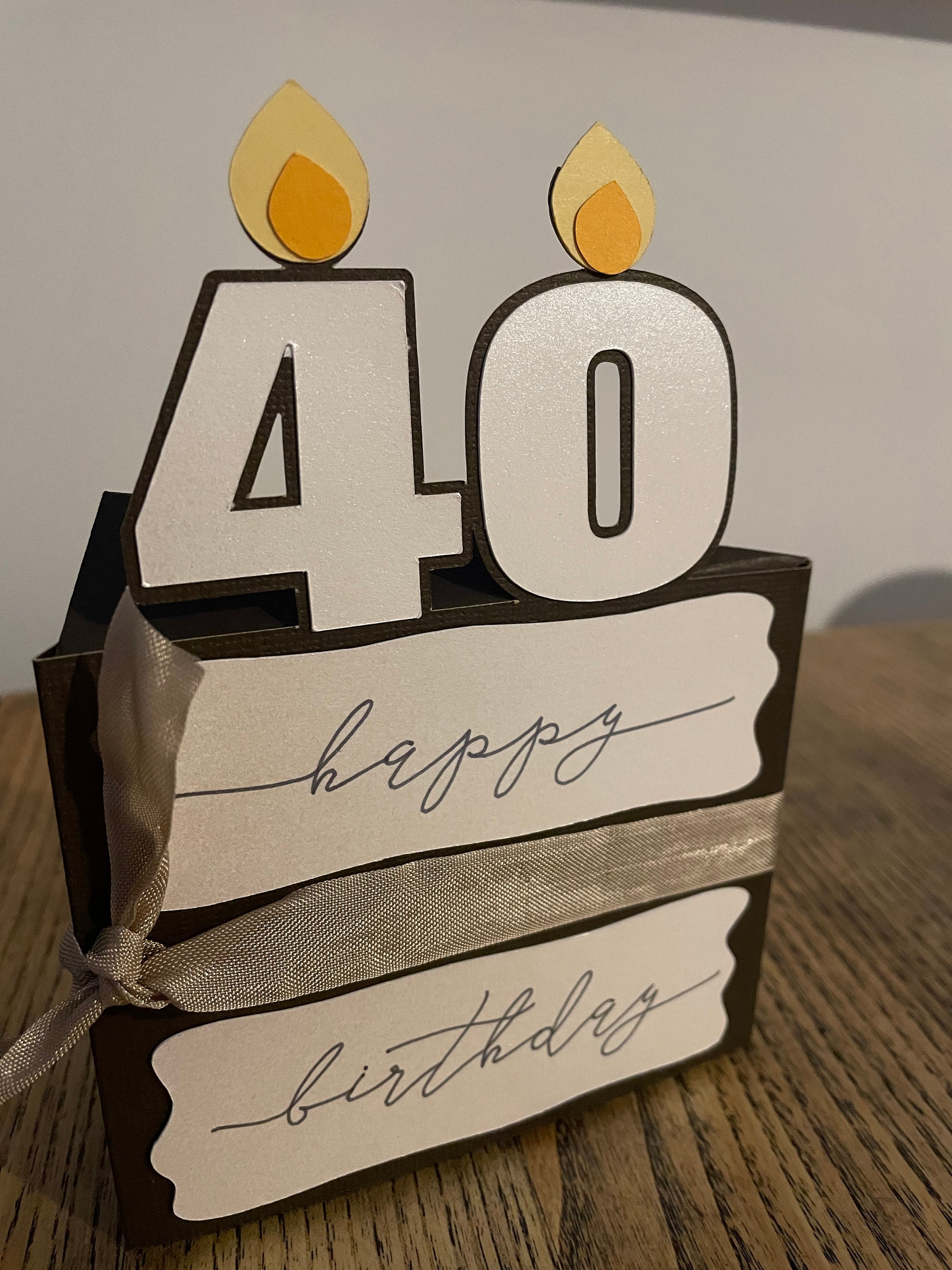 40th Pop up Birthday Card Slice of Cake Shape - Etsy